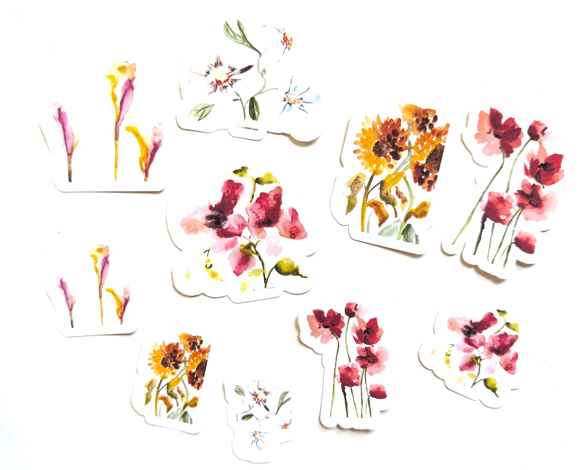 Pack of flowers - from watercolor sketches