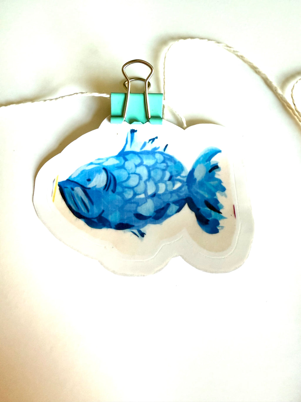 Blue fish from gouache sketch
