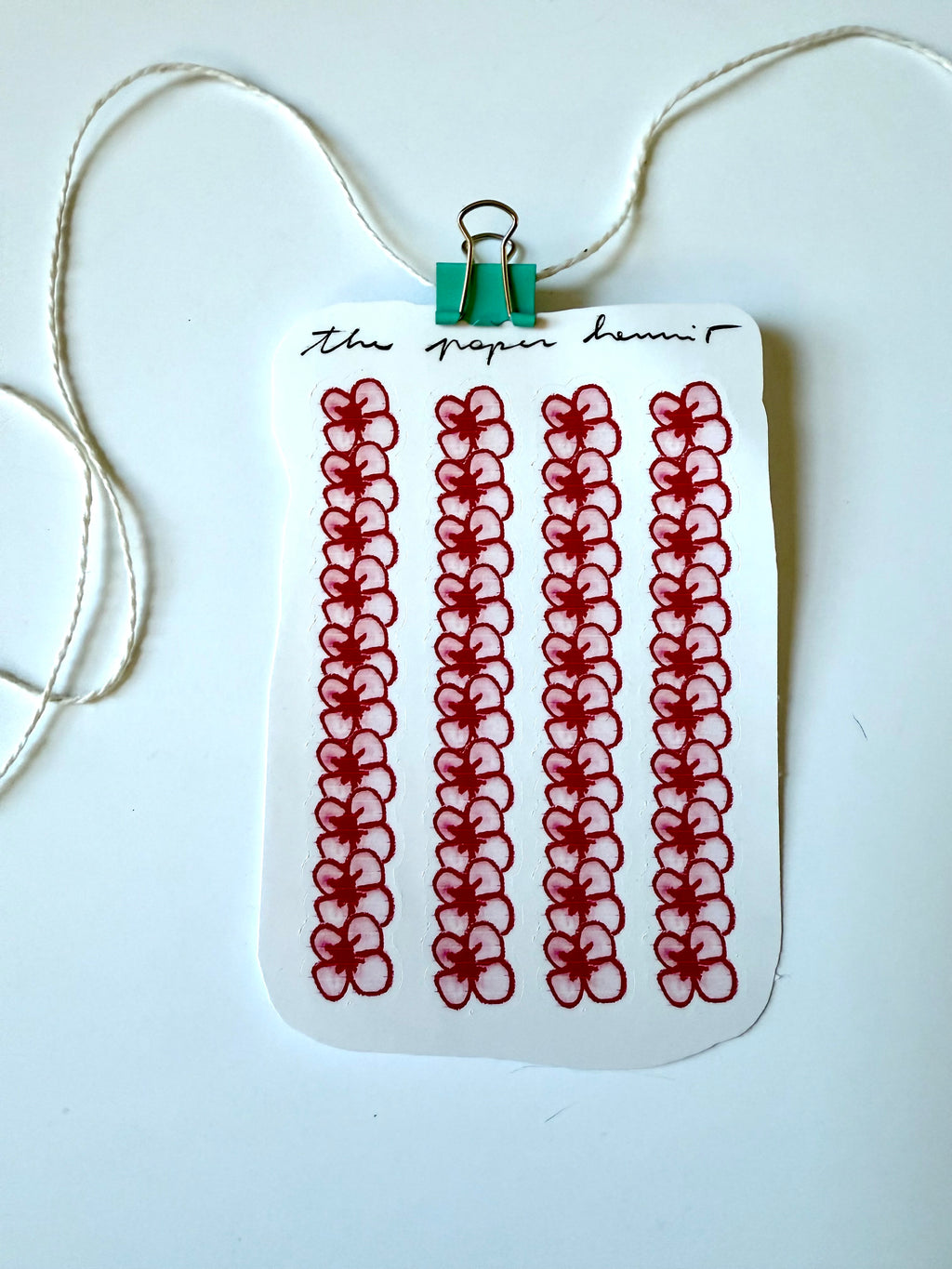 Crayon pink flowers strips - from pastels doodles