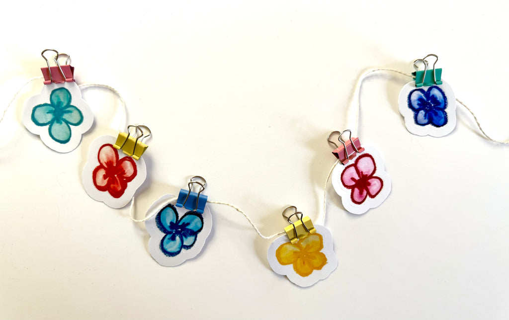 pack of rayon flowers - from crayon sketches