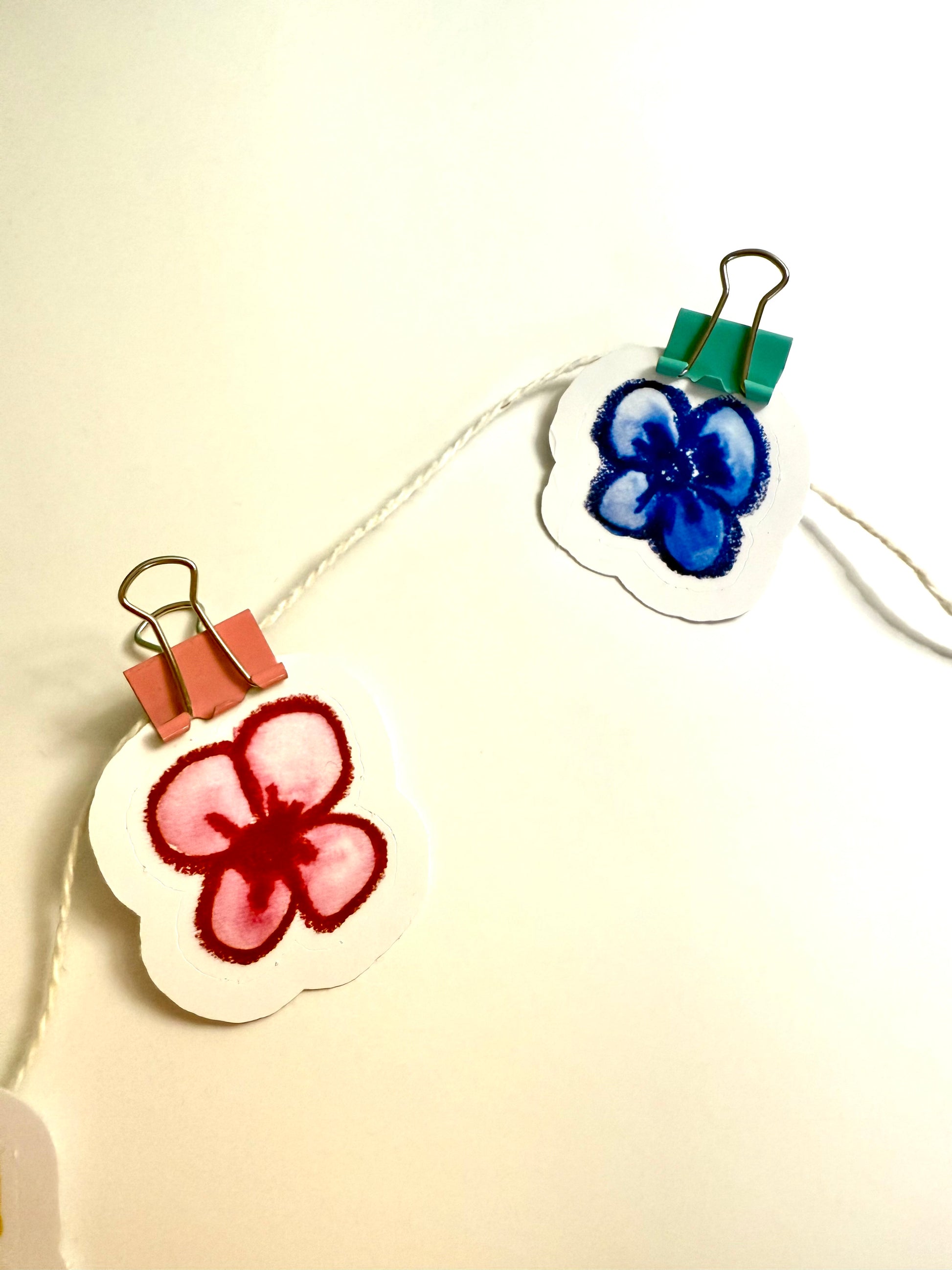 pack of rayon flowers - from crayon sketches