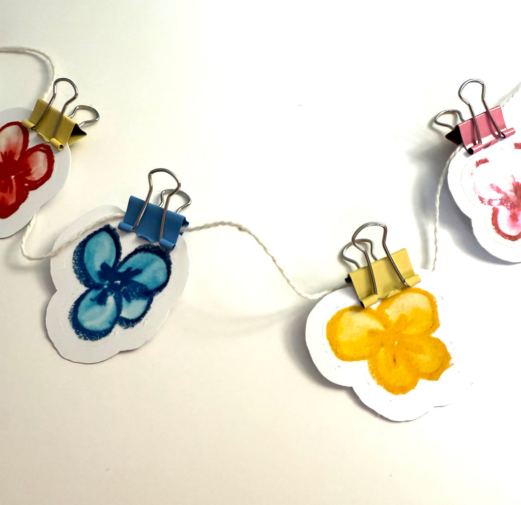 pack of rayon flowers - from crayon sketches