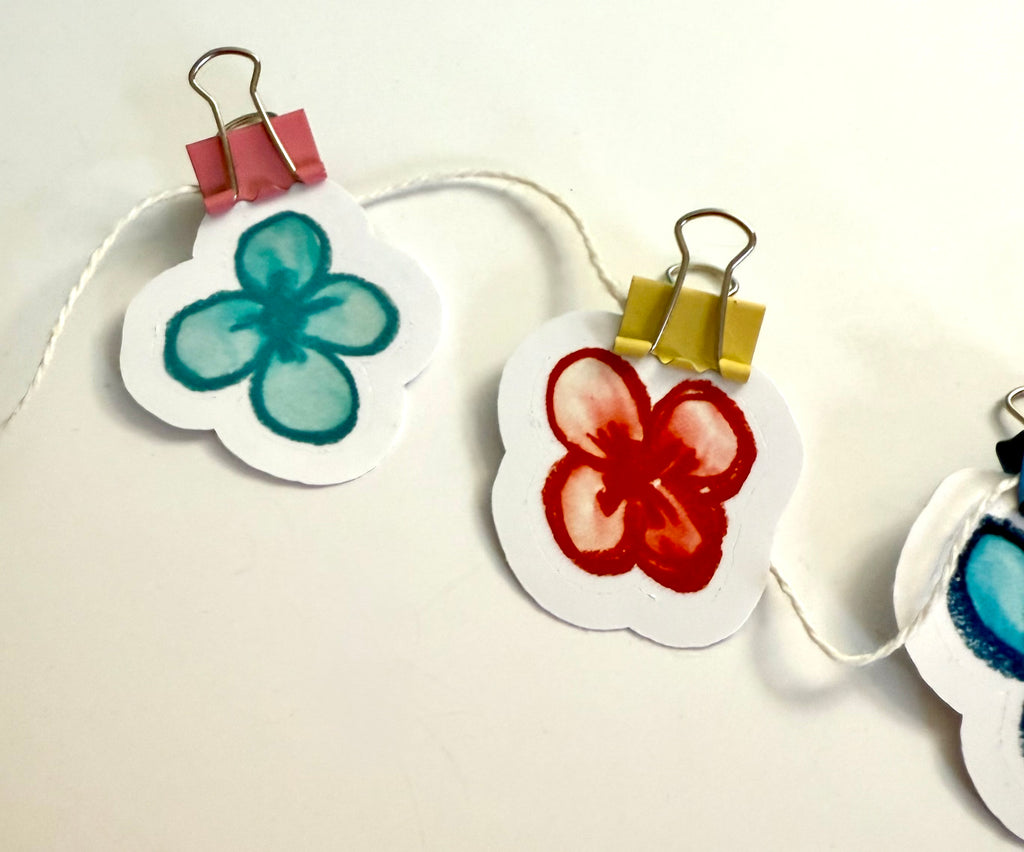 pack of rayon flowers - from crayon sketches