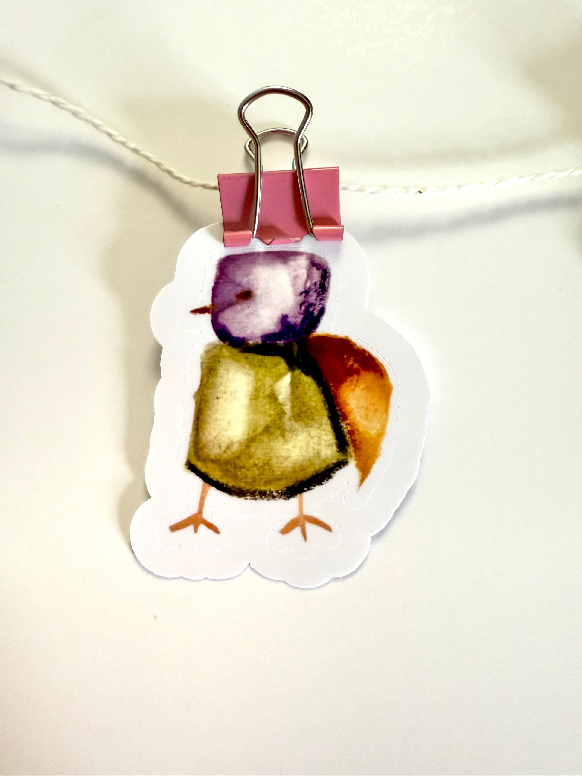 Purple and yellow bird - from mixed media sketch