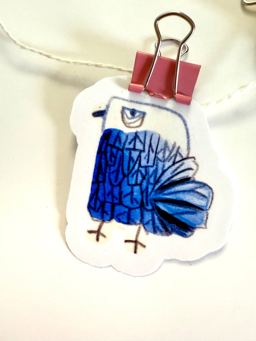 pack of crayon birds - from mixed media sketches