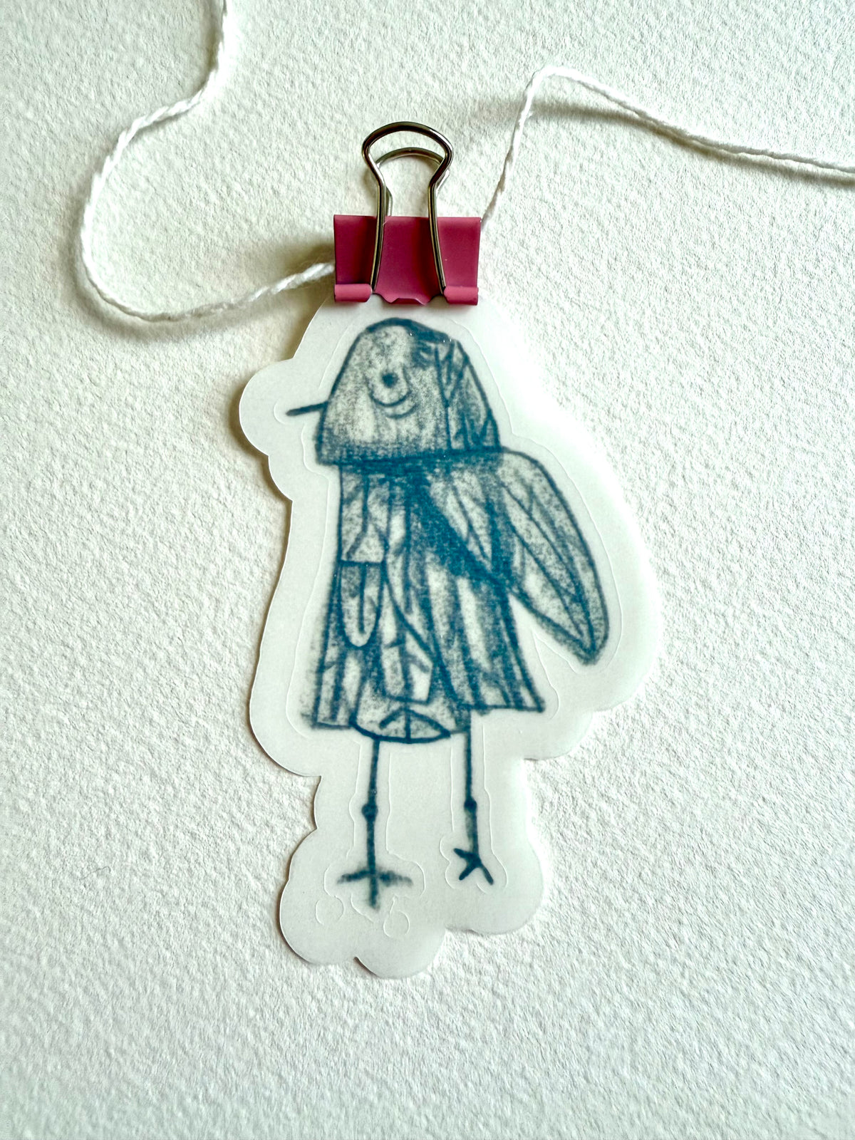 gray blue bird - from color pencil sketch