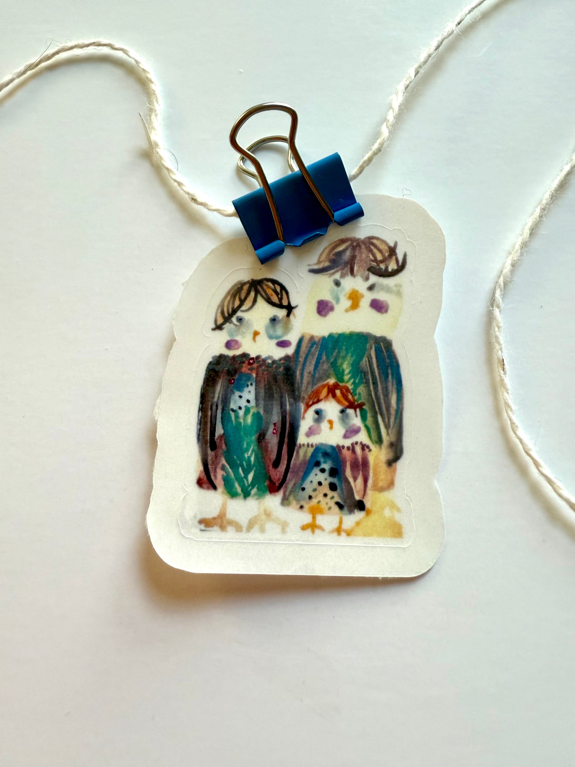 little owls - from gouache sketch