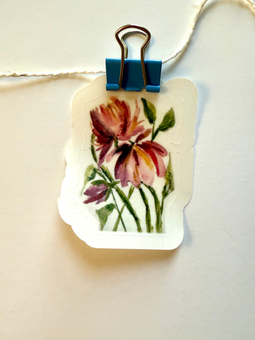 pink flowers - from watercolor sketch