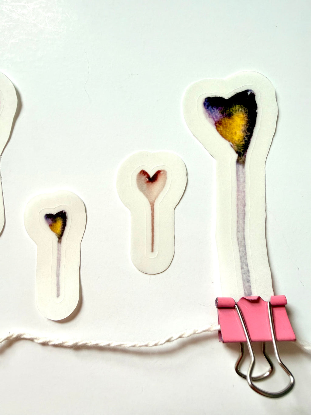 Hearts balloons - from watercolor sketch - pack of 16