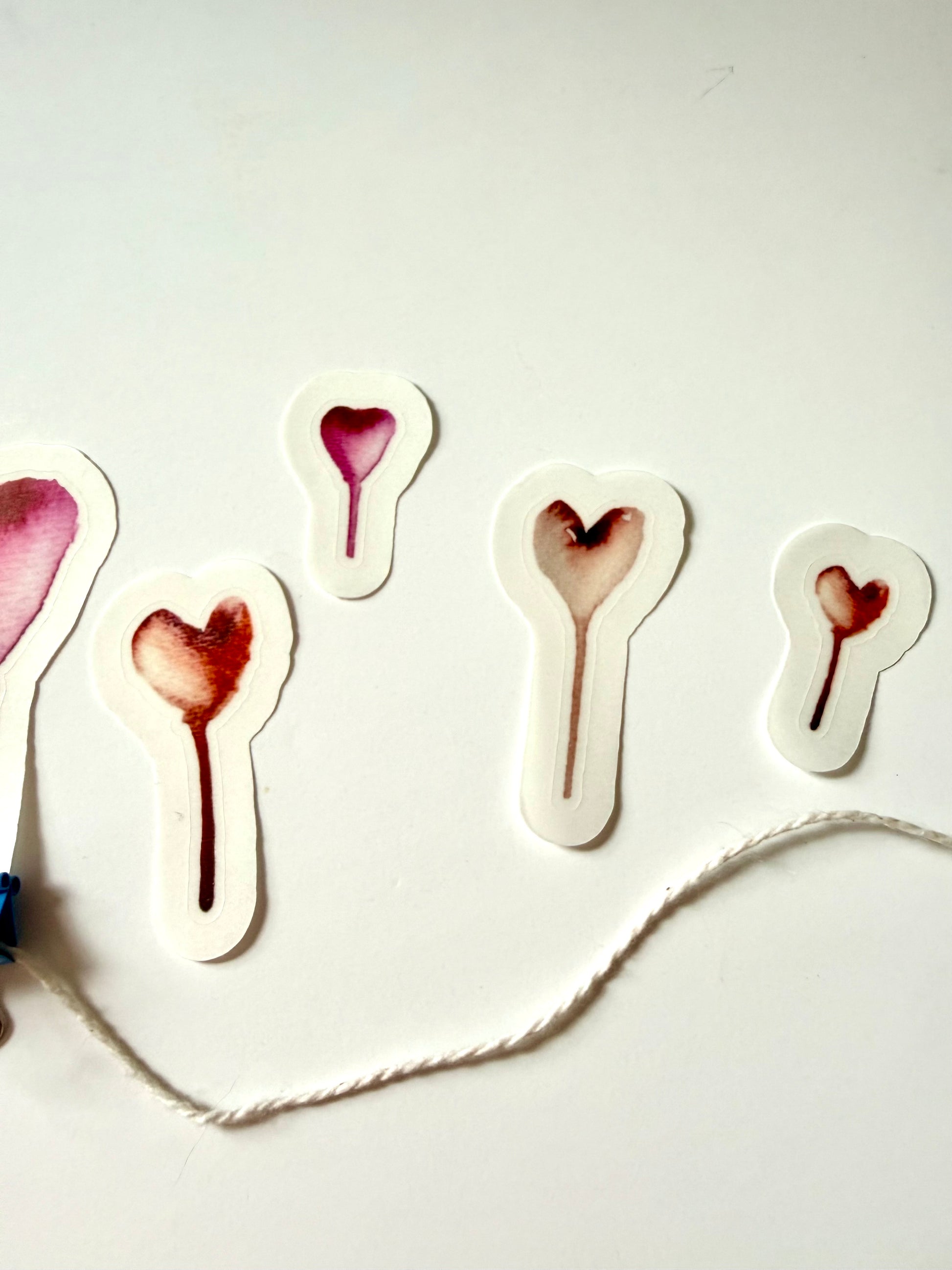 Hearts balloons - from watercolor sketch - pack of 16