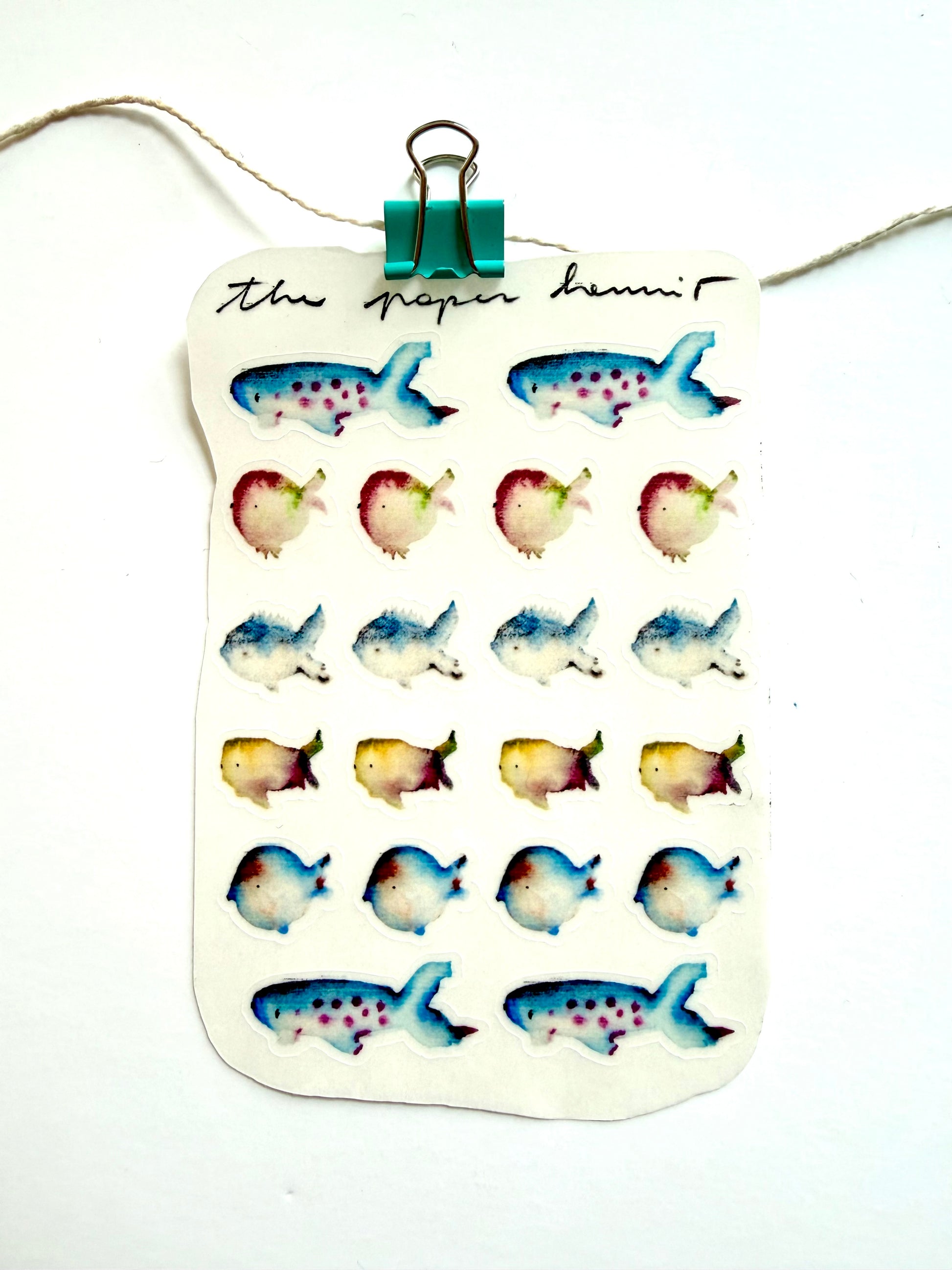 School of fish sheet - from watercolor sketches