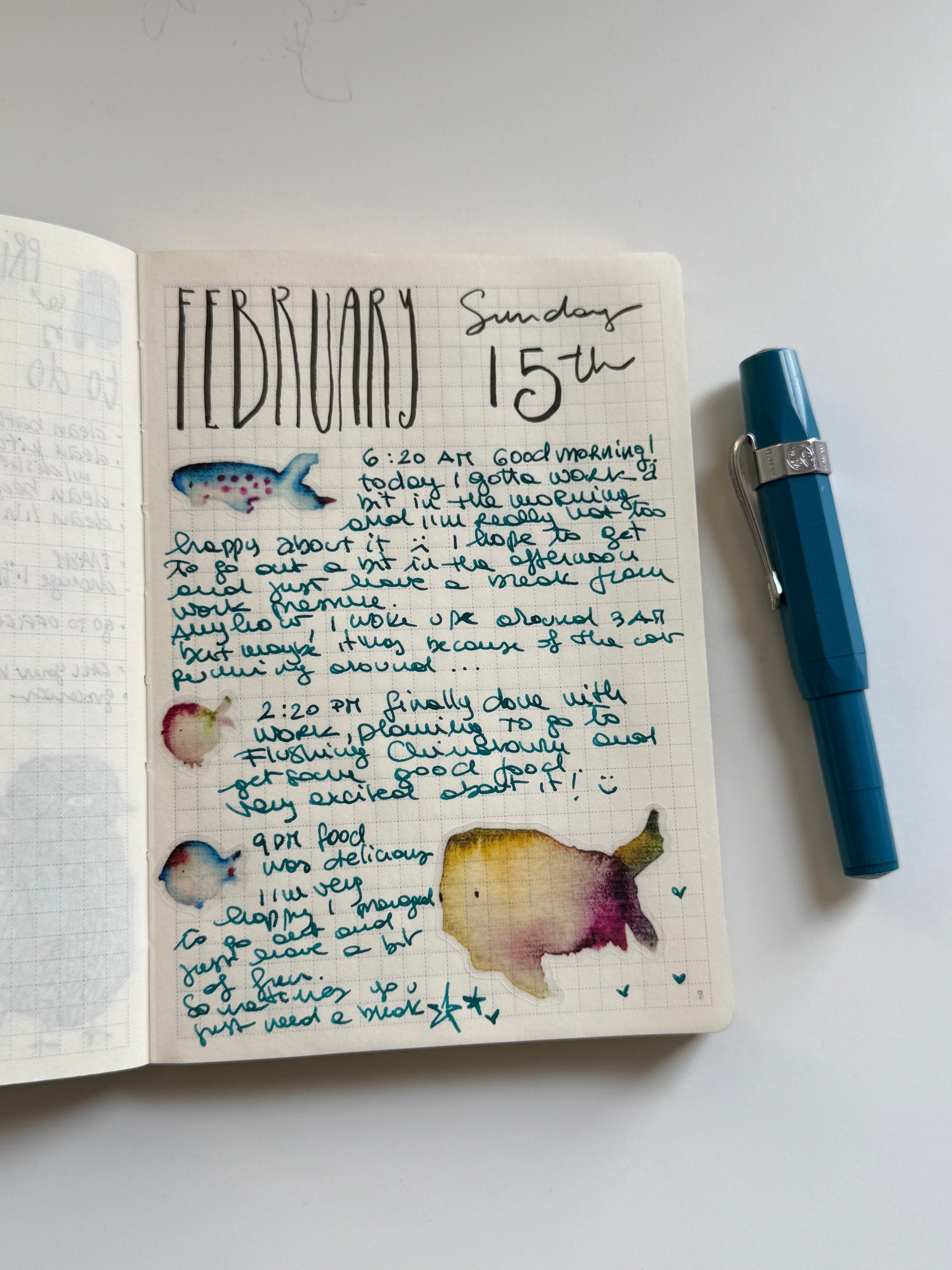 School of fish - from watercolor sketches - 10 stickers