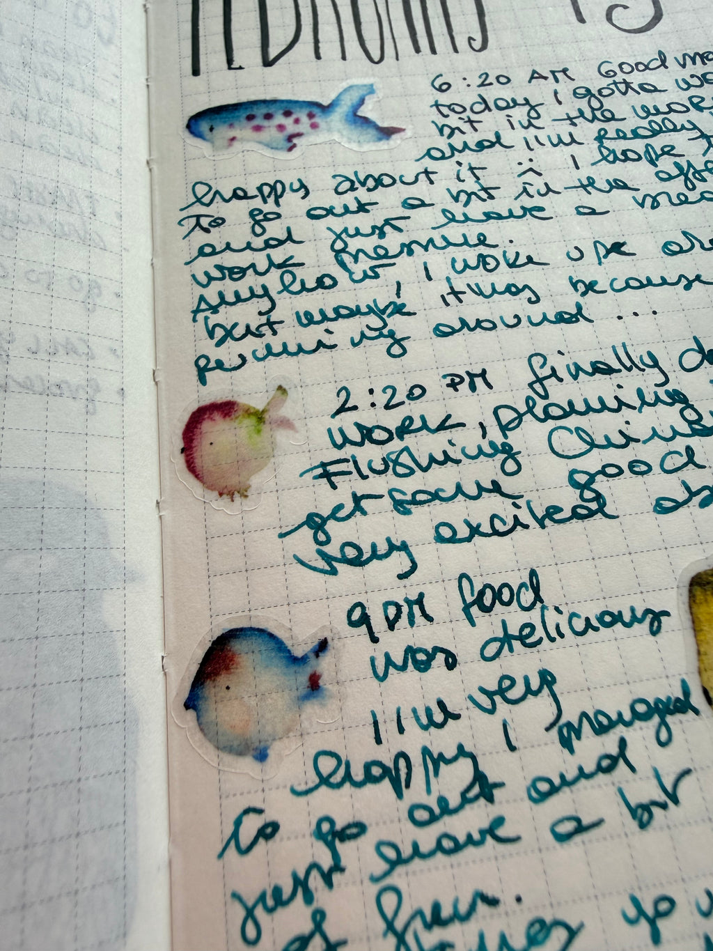 School of fish - from watercolor sketches - 10 stickers