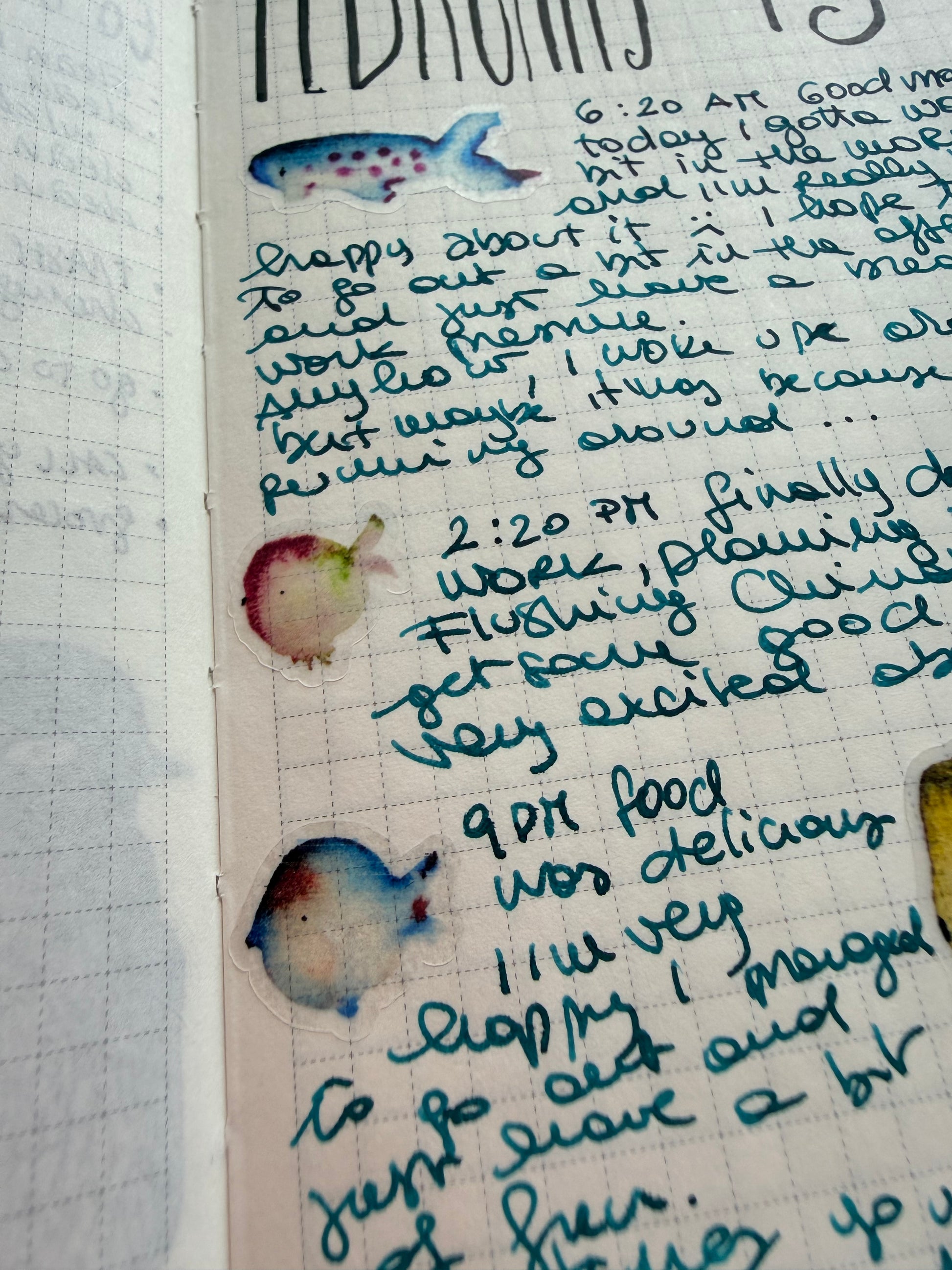 School of fish - from watercolor sketches - 10 stickers