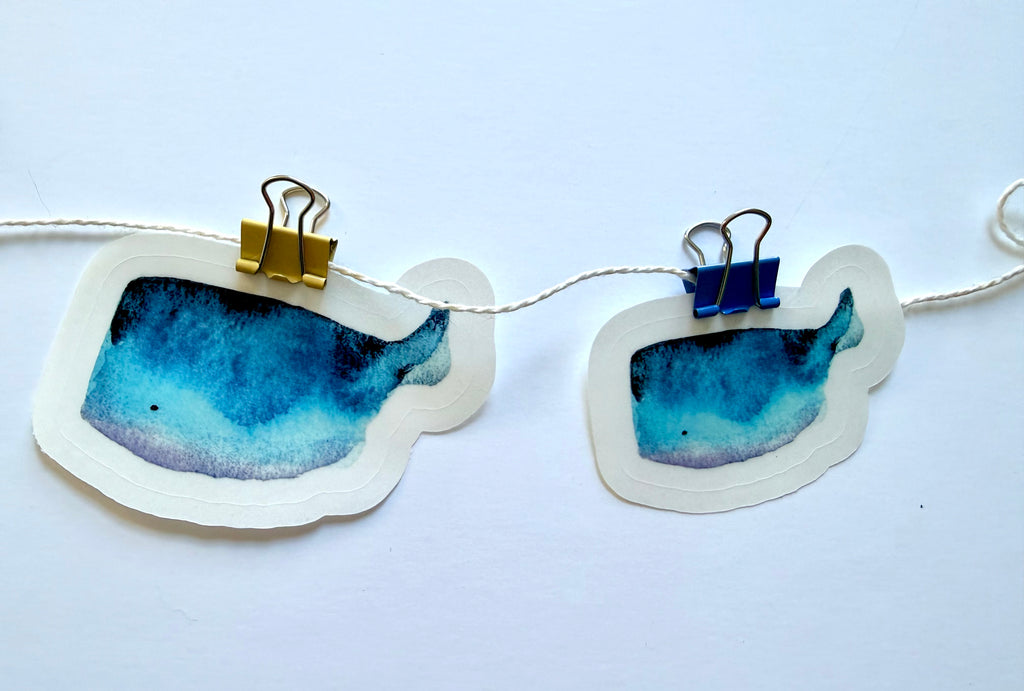 Lil' whales - from watercolor sketch