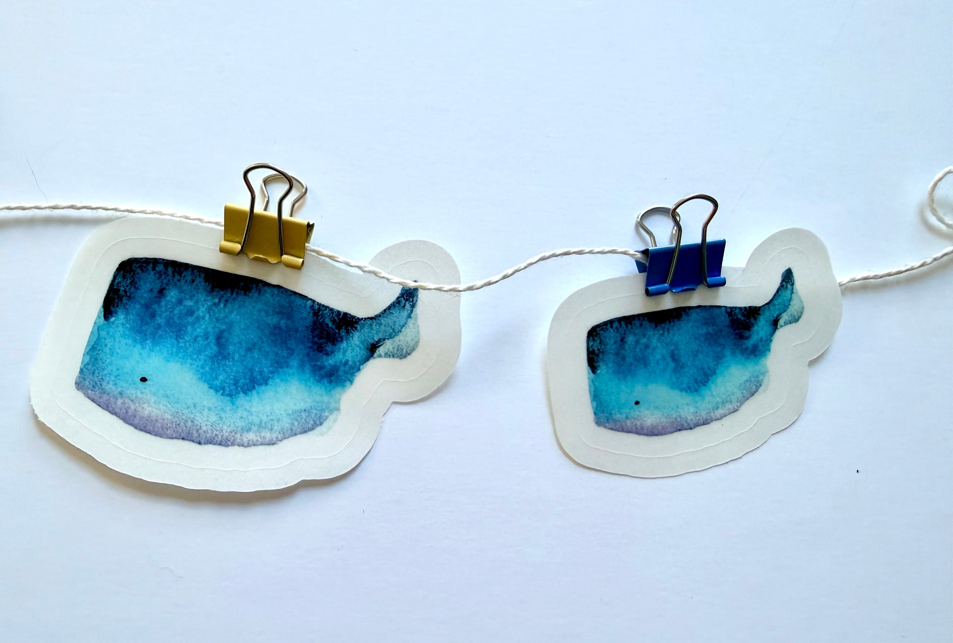 Lil' whales - from watercolor sketch