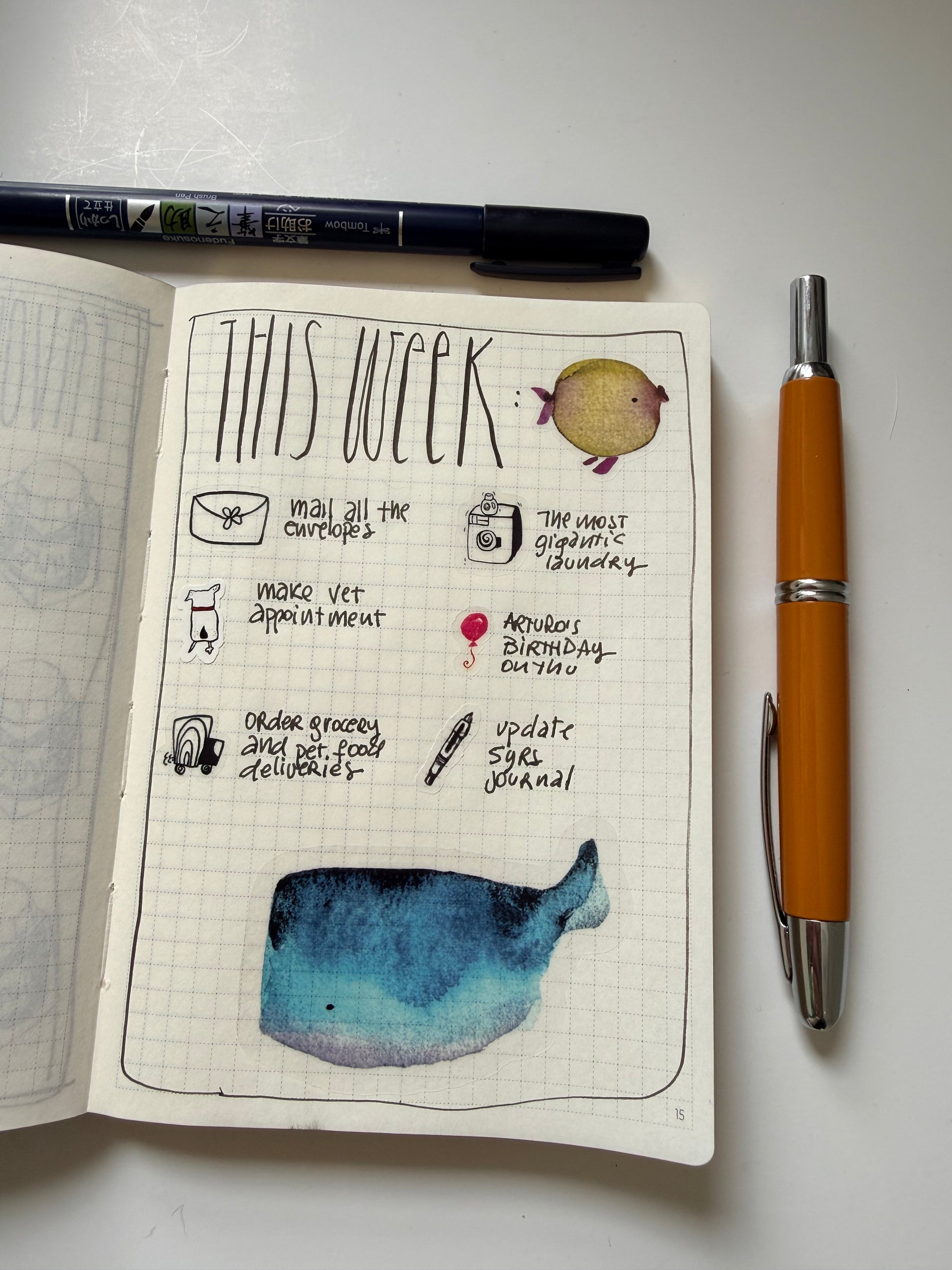 Lil' whales - from watercolor sketch