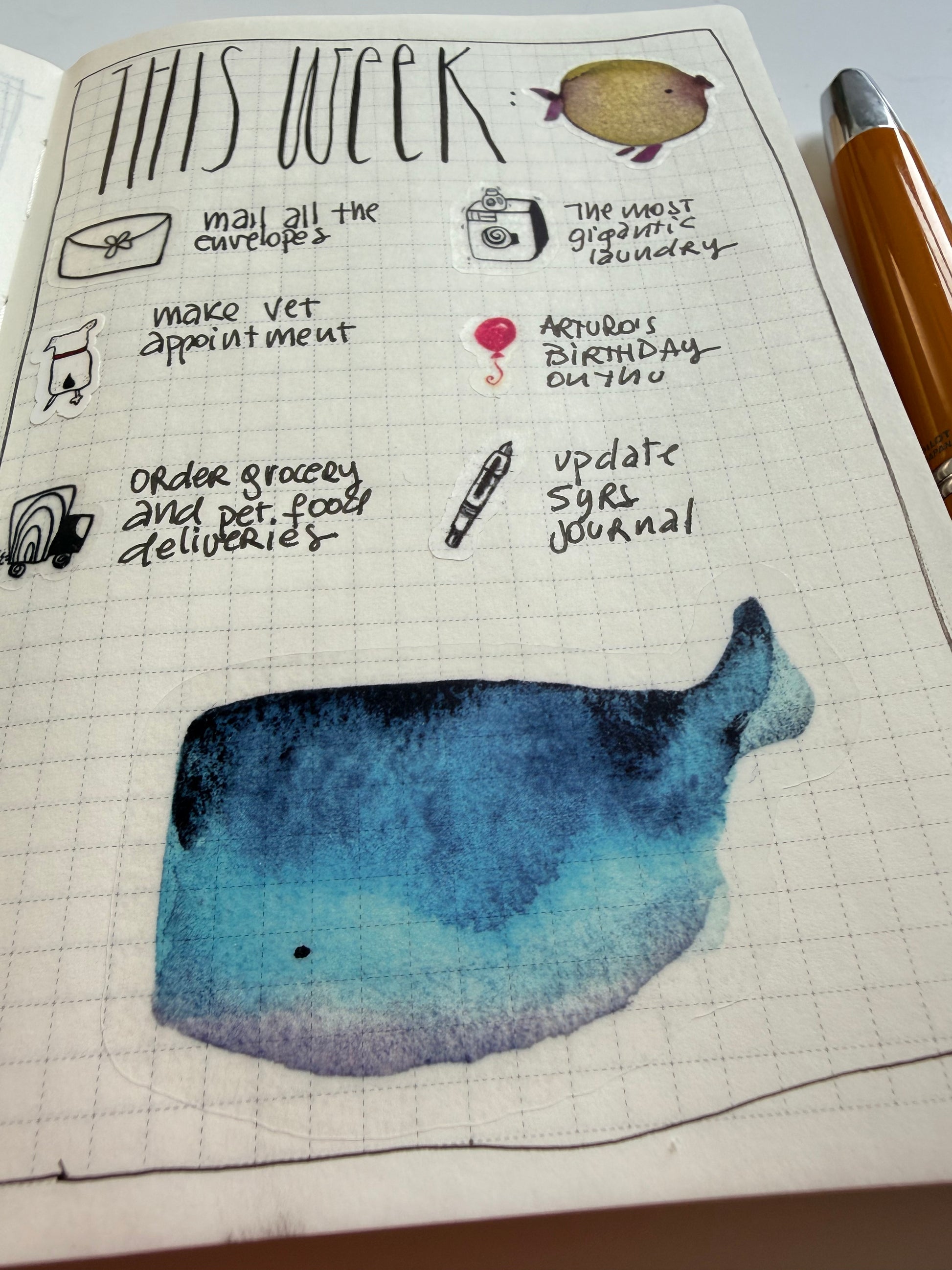 Lil' whales - from watercolor sketch