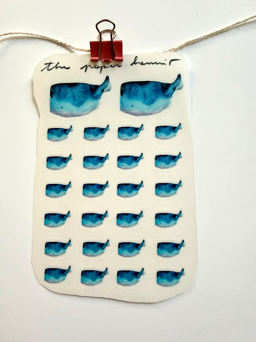 lil whales sticker sheet - from watercolor sketch