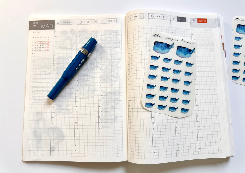 lil whales sticker sheet - from watercolor sketch