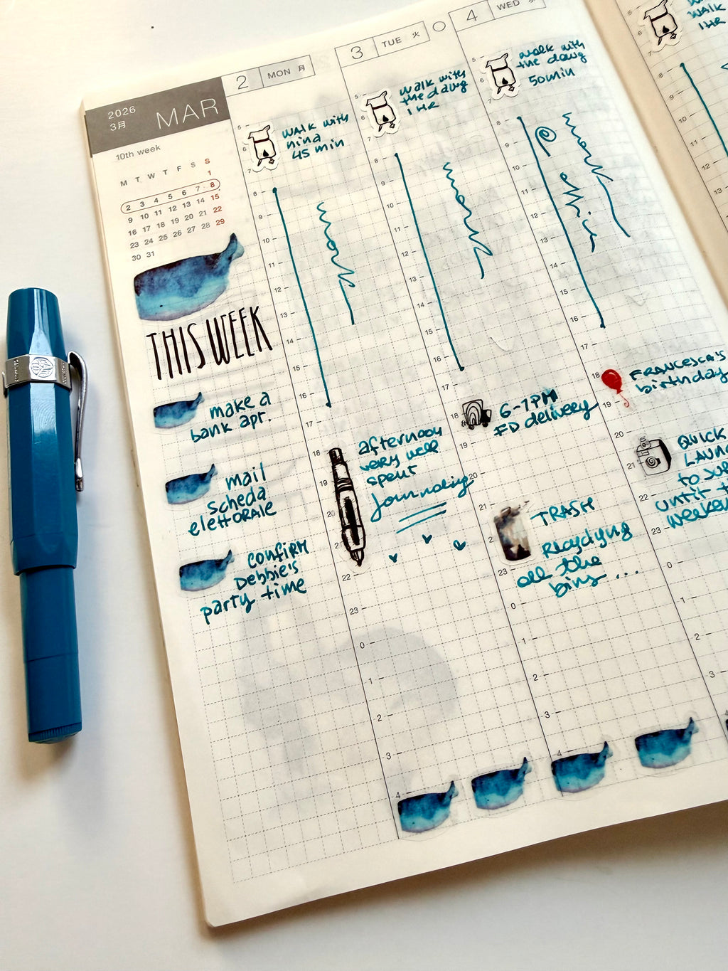 lil whales sticker sheet - from watercolor sketch