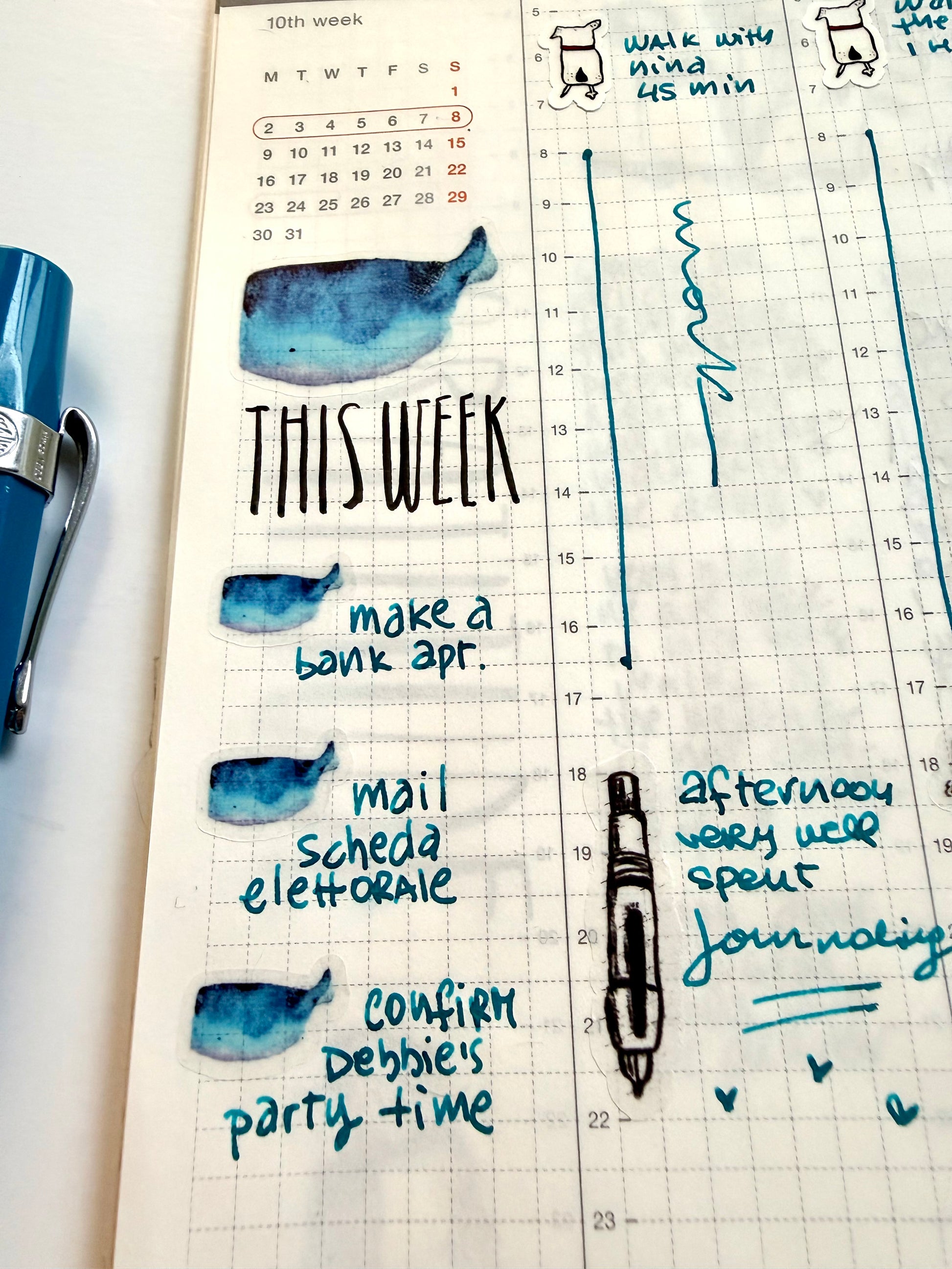 lil whales sticker sheet - from watercolor sketch