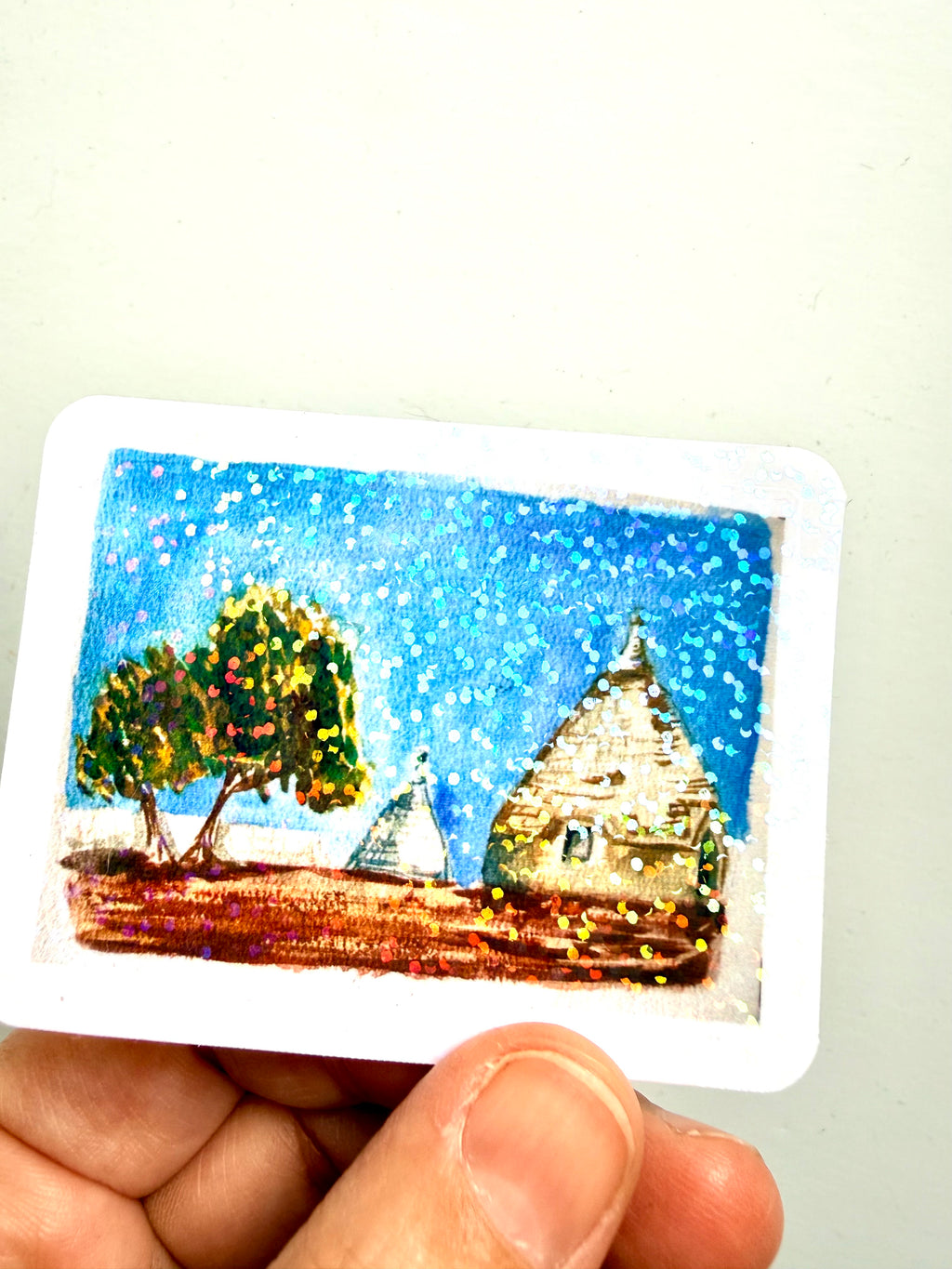 3x Puglia landscape - from watercolor sketched of the region from South of Italy I am from