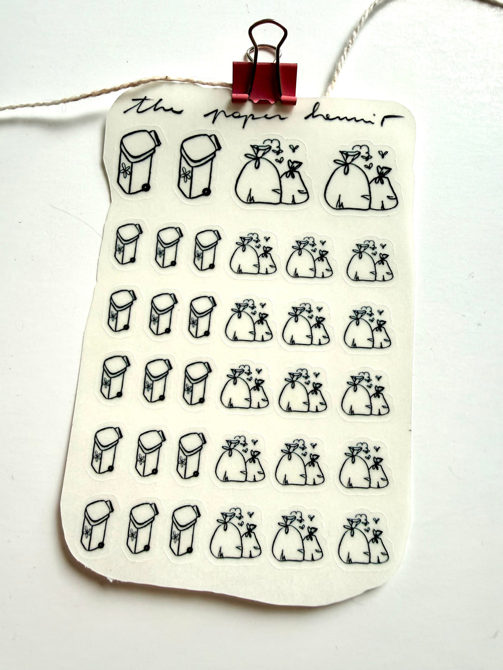 Trash sticker sheet - from ink sketches