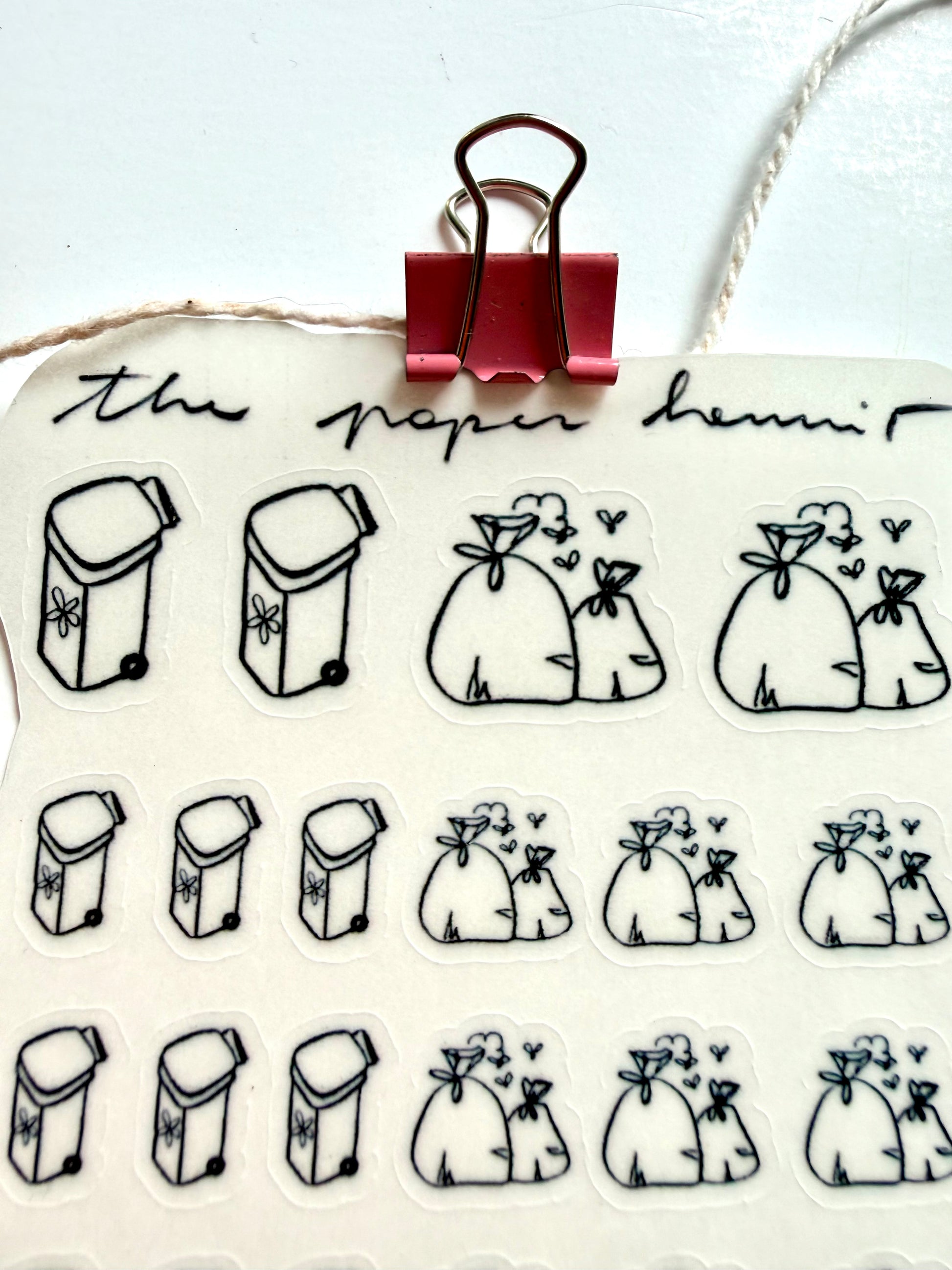 Trash sticker sheet - from ink sketches