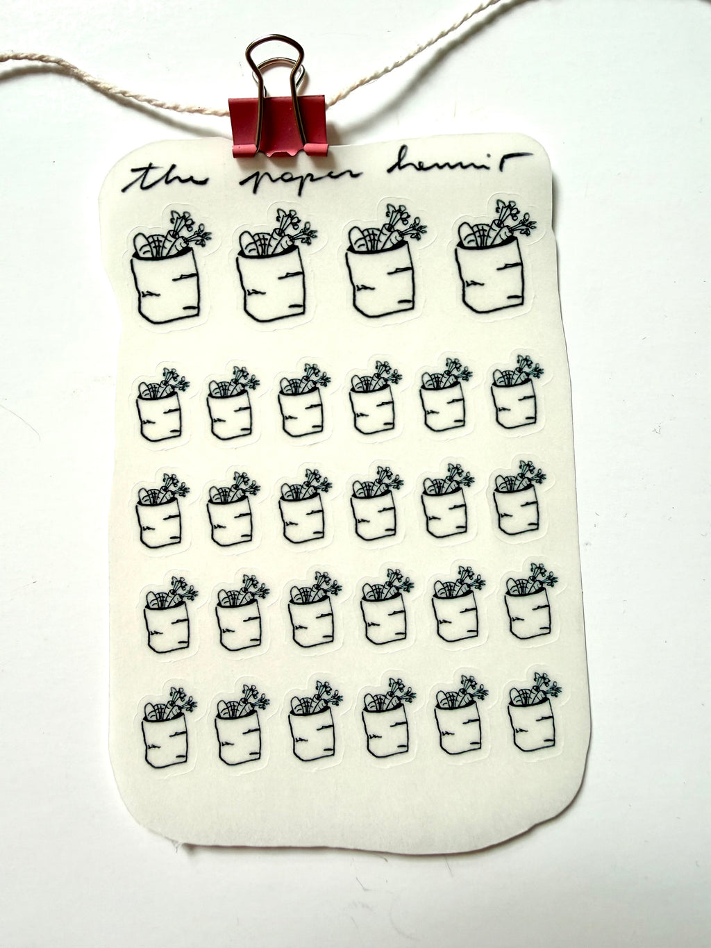 Groceries sticker sheet - from ink sketch