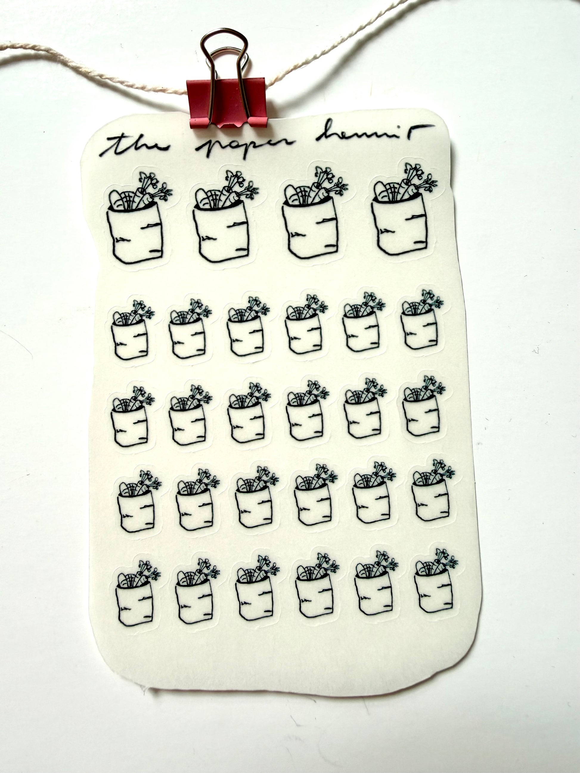 Groceries sticker sheet - from ink sketch