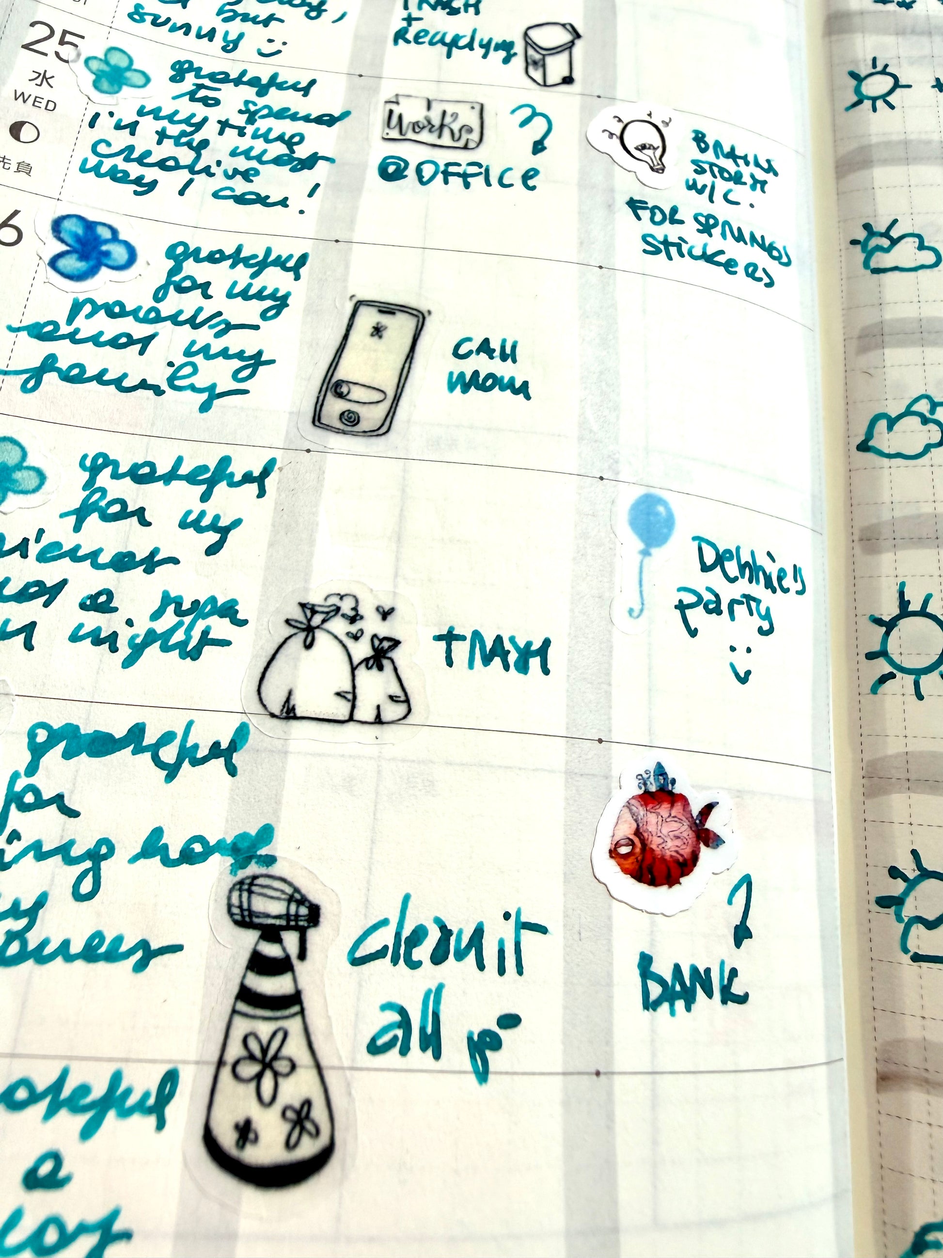 phone call and texts - from ink sketches