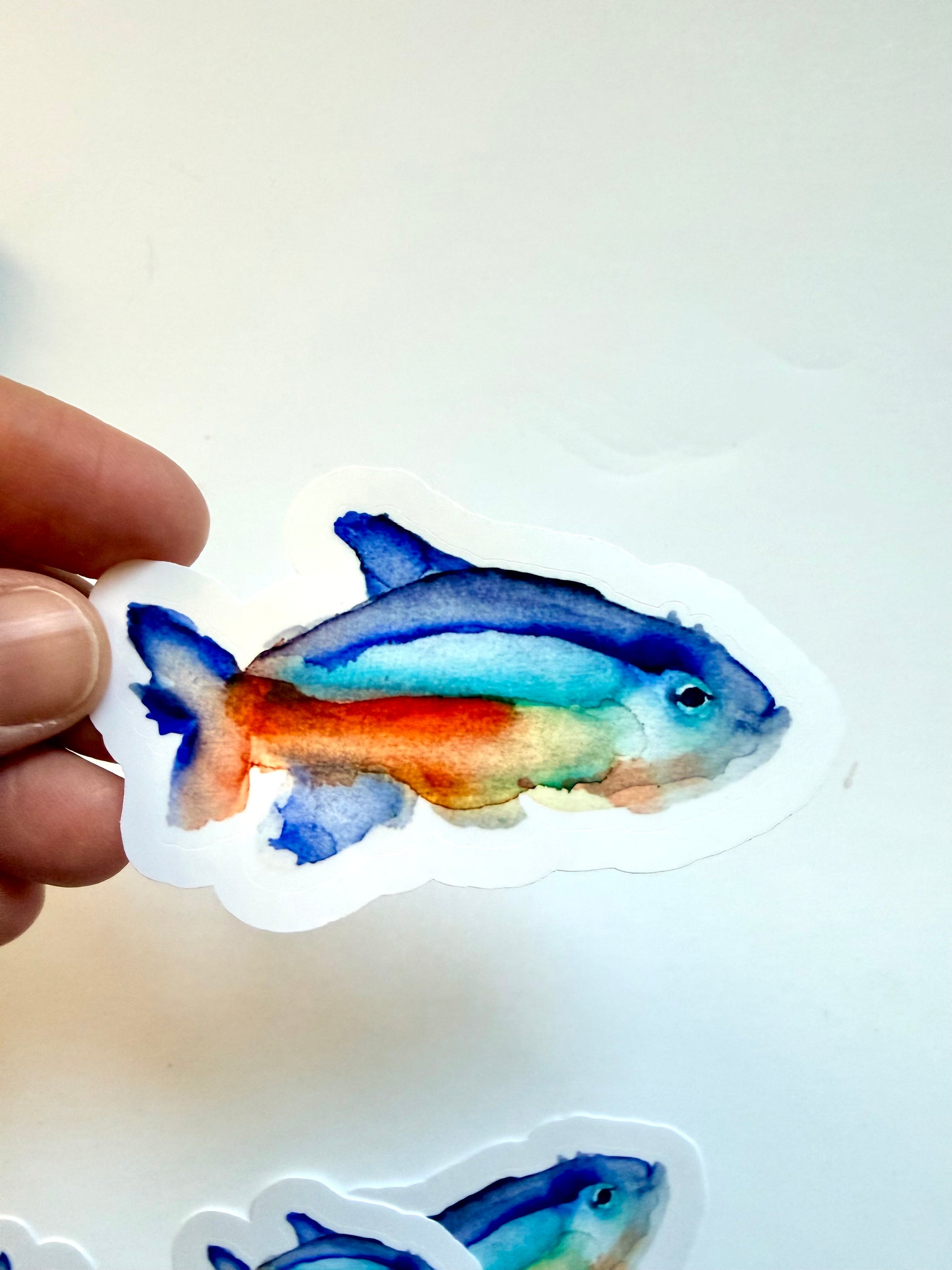 tetra neon fish - pack of 10 - from watercolor sketch (see picture :))