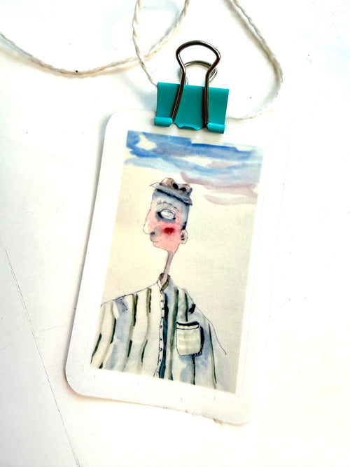 a guy in LA - from a watercolor sketch made at the airport