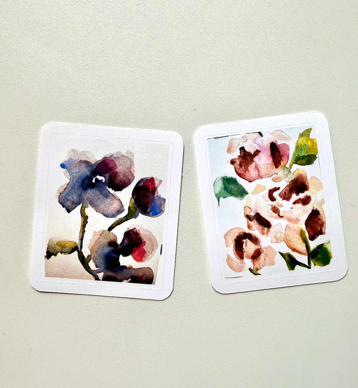 loose flower sticker - from watercolor sketch - pack of 2