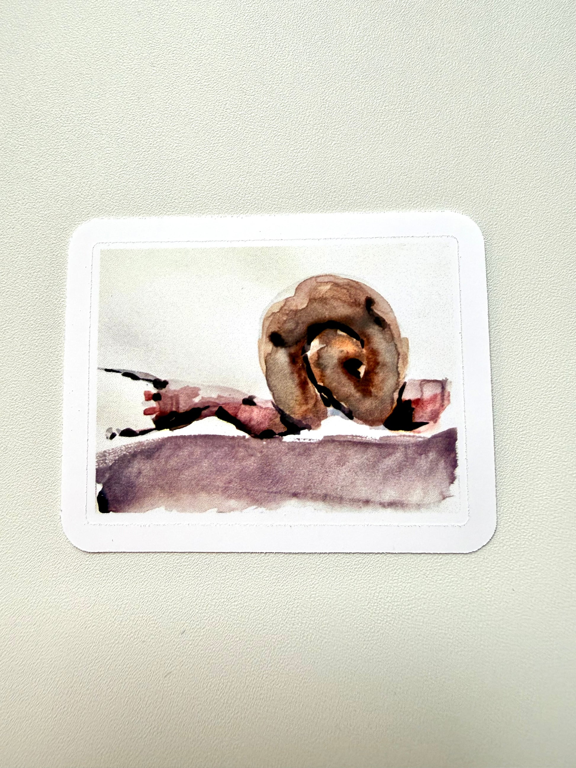 brown snail sticker - from watercolor sketch