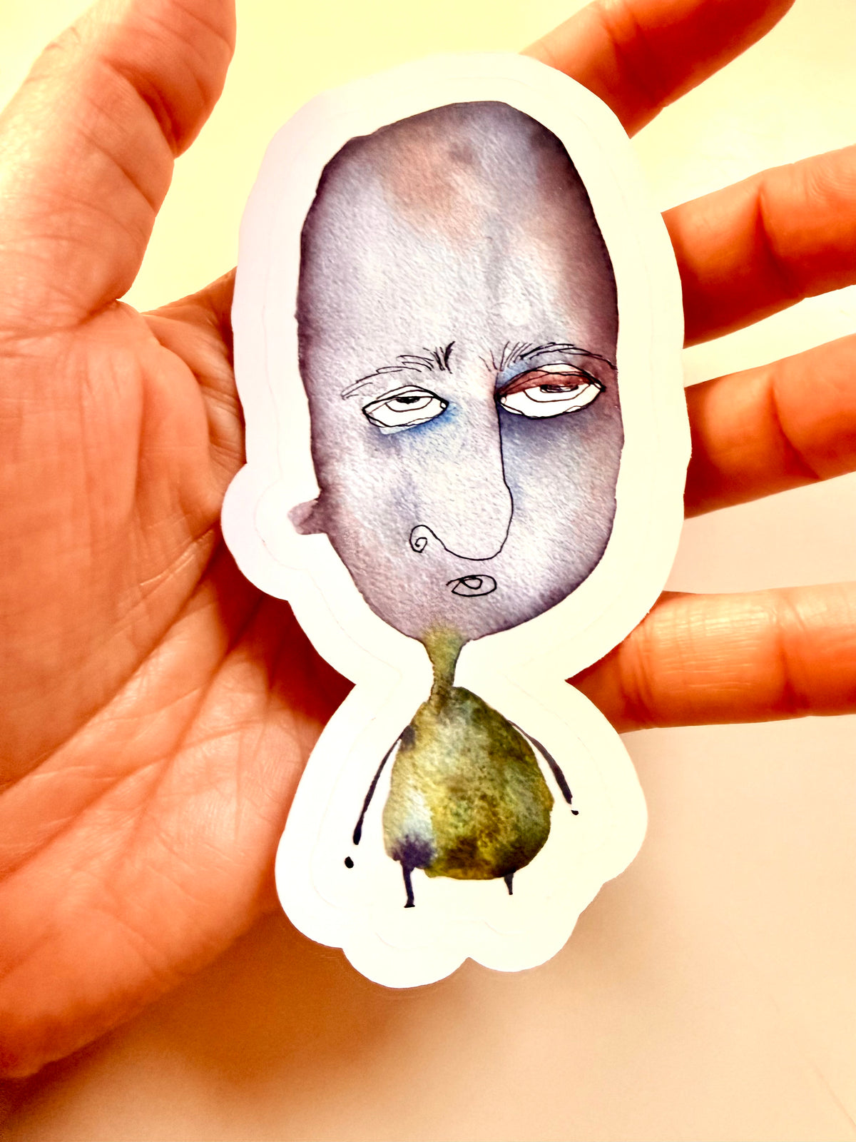 This is Franky sticker - from watercolor and ink sketch