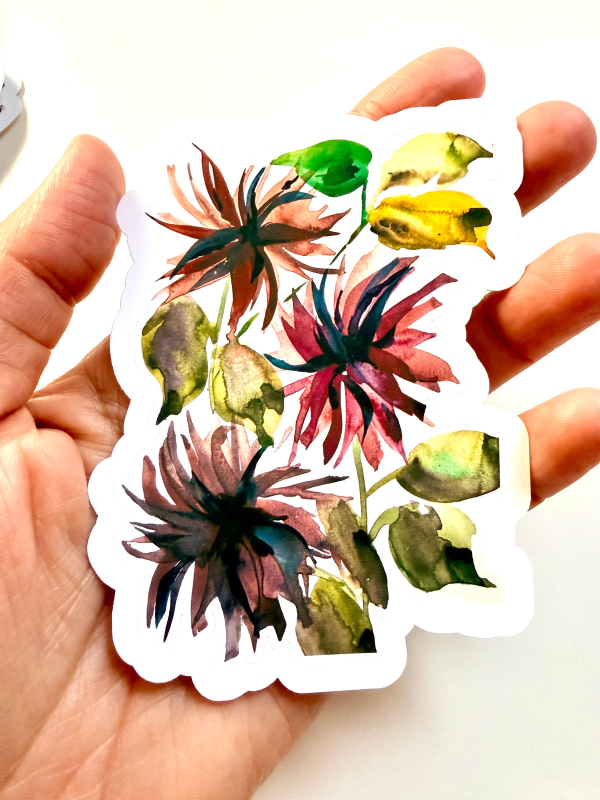 purple flowers sticker  - from watercolor sketch