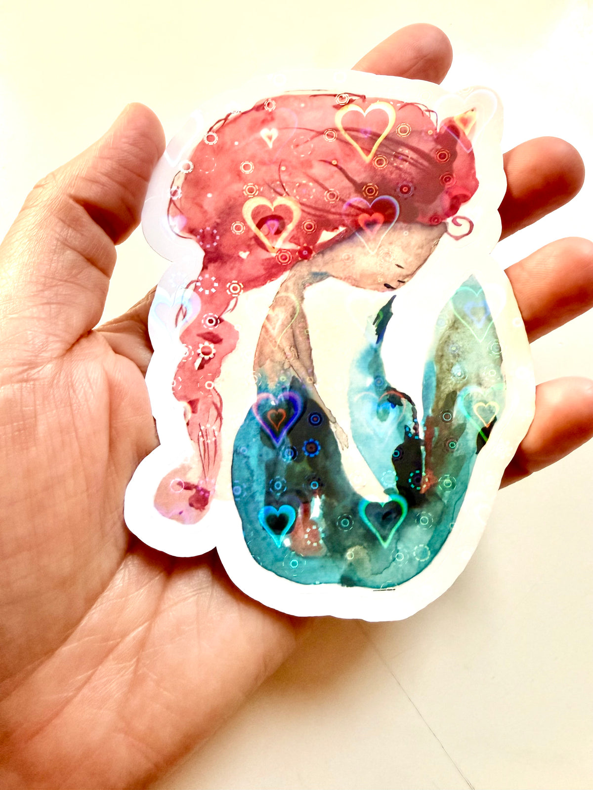 Sirenetta sticker - mermaid from watercolor sketch