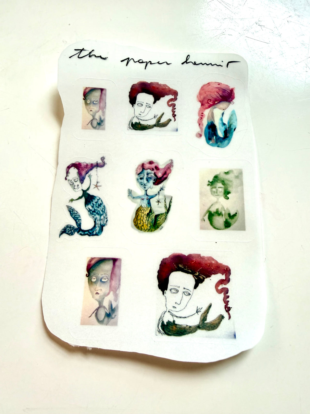 Mermaids OR Flower sticker sheet - from various watercolor sketches