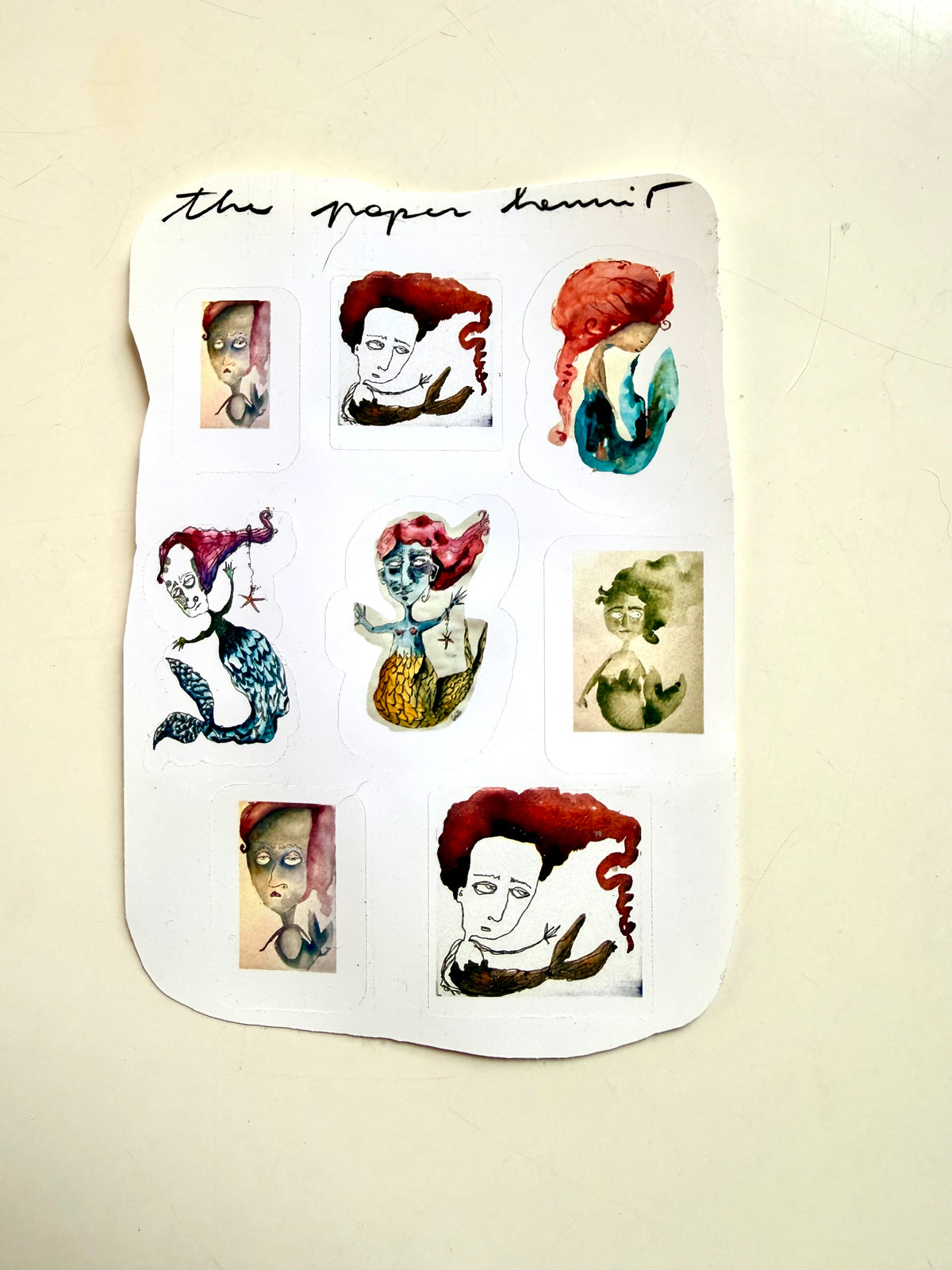 Mermaids OR Flower sticker sheet - from various watercolor sketches