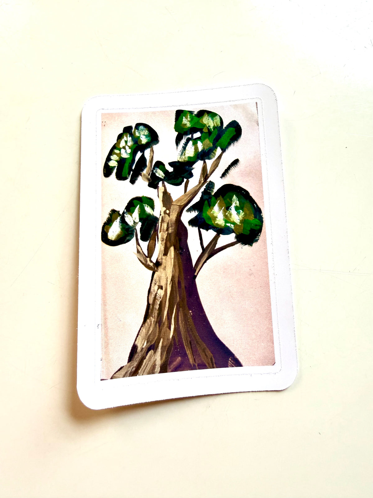 majestic tree sticker - from gouache sketch
