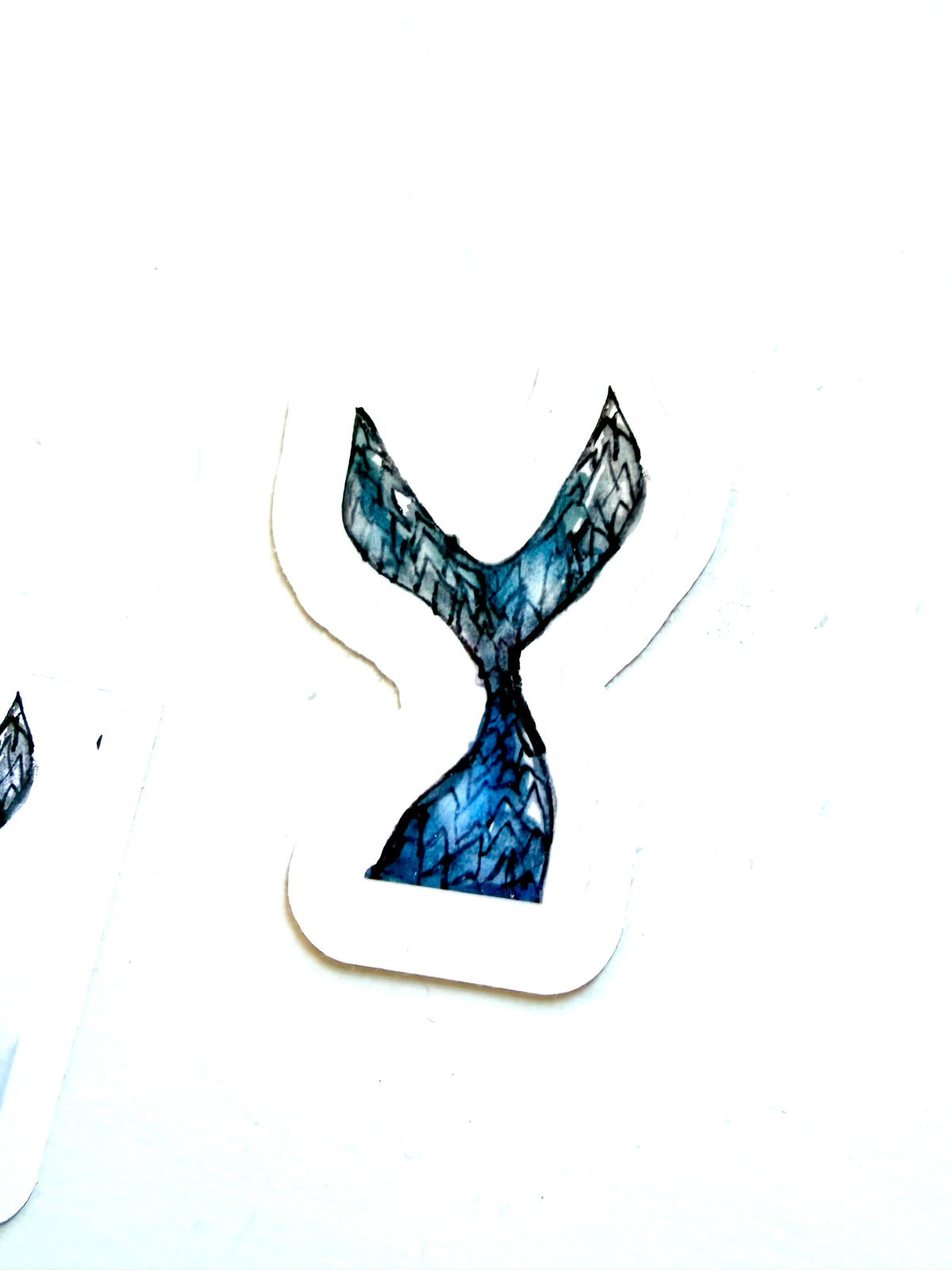 Mermaid on 2 pages stickers - from watercolor painting pack of 3
