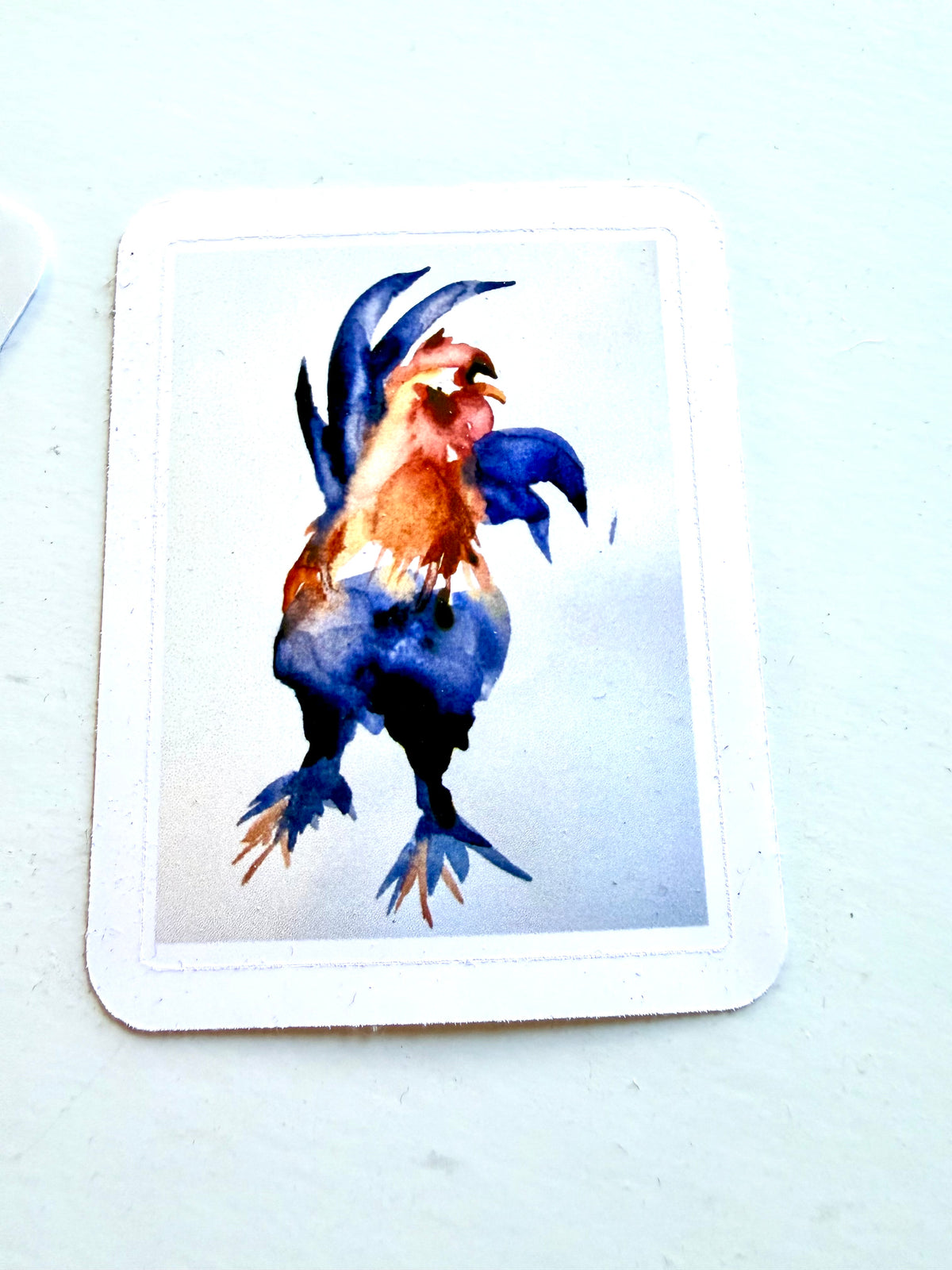 roosters stickers - from 2 watercolor paintings pack of 2