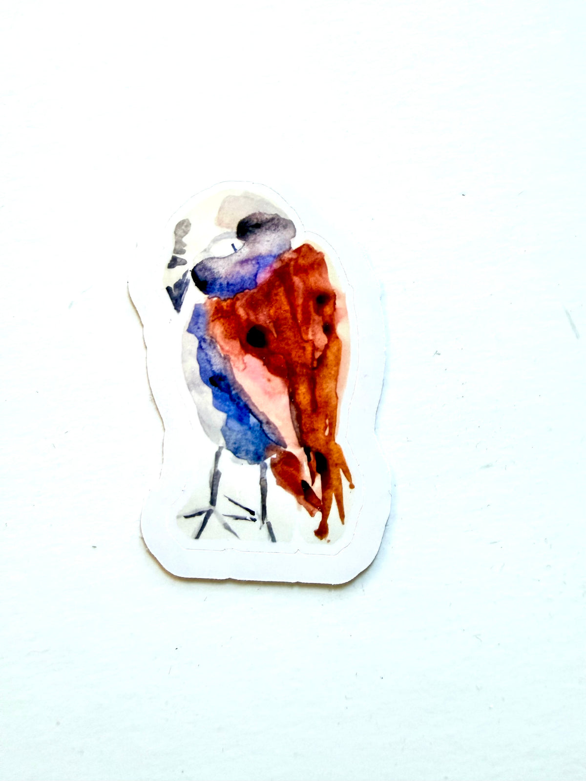 colorful bird sticker - from watercolor sketch