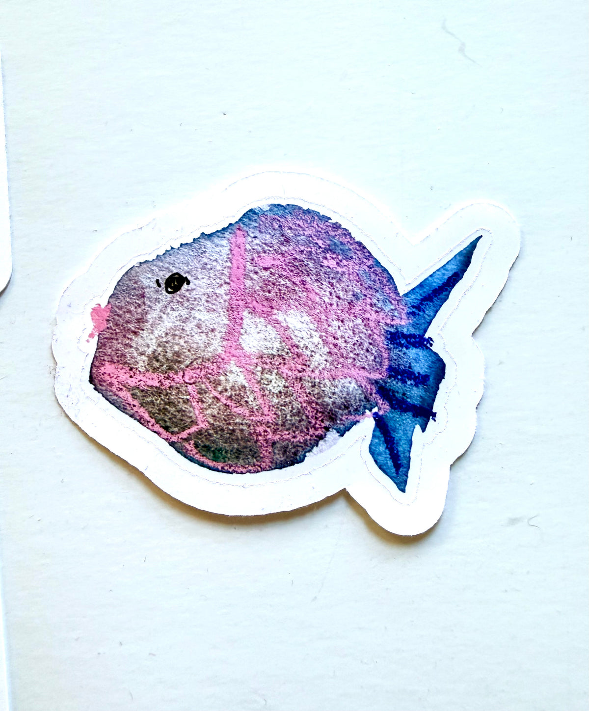 cure lil fish stickers - from mixed media sketched - pack of 3