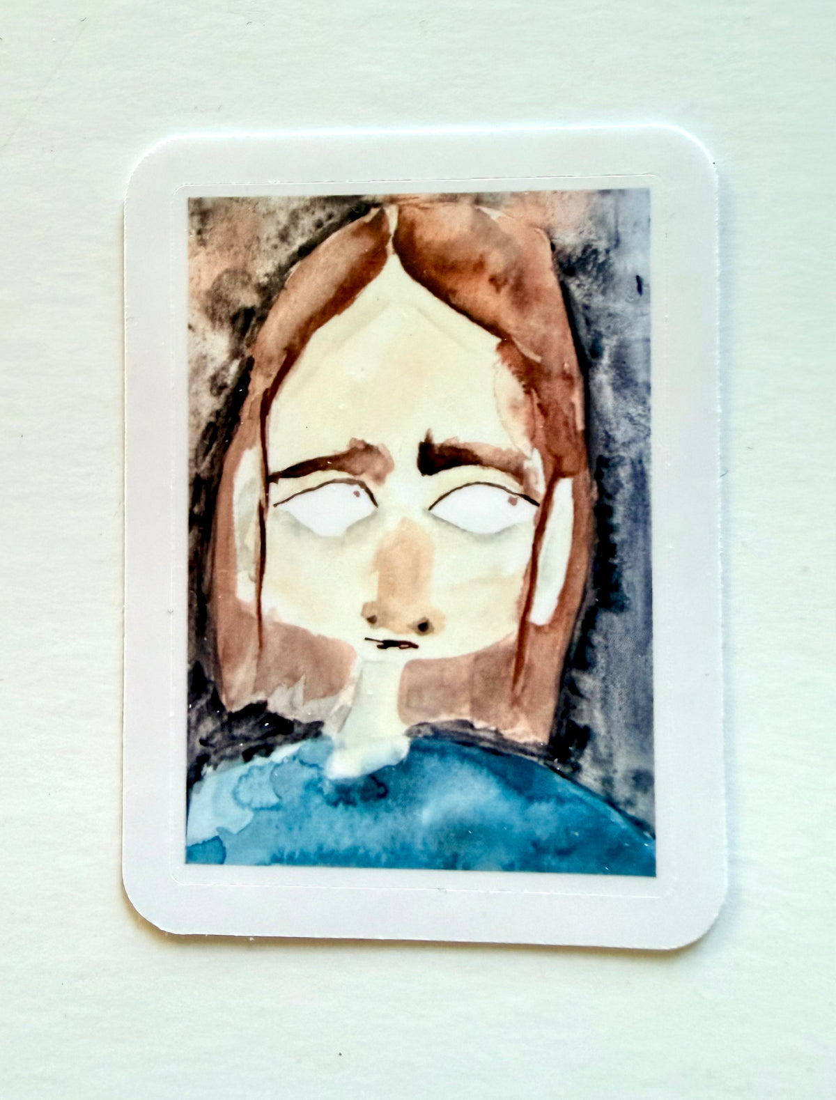 portrait sticker - from watercolor sketch