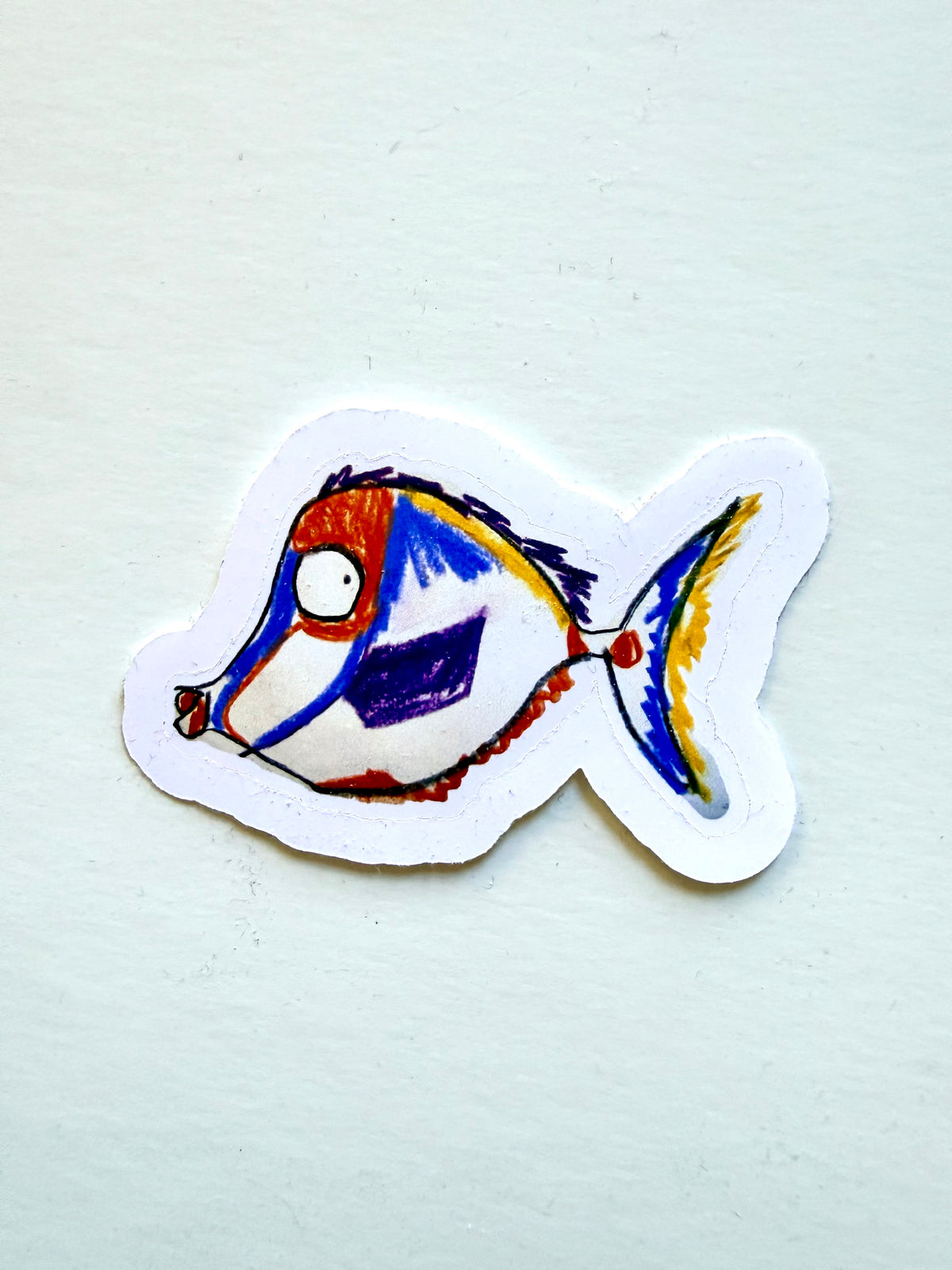 crayon fish sticker from crayon sketch